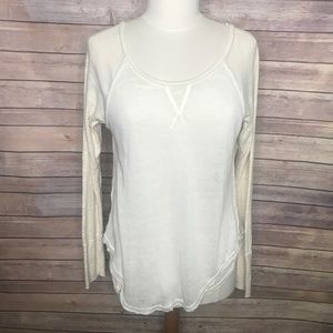 Free People cream knit layered sweater
